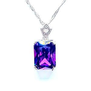 NEW! EMERALD CUT AMETHYST & SWAROVSKI CRYSTAL